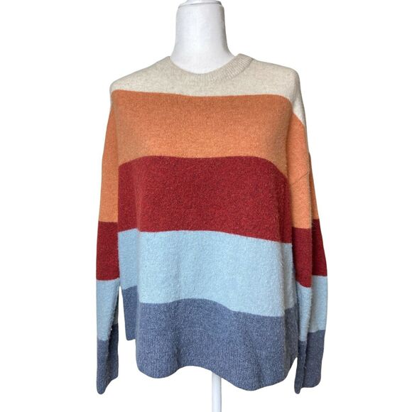 Madewell Crofton Multi Stripe Sweater Coziest Yarn Women’s Small Wool Alpaca - Picture 1 of 5